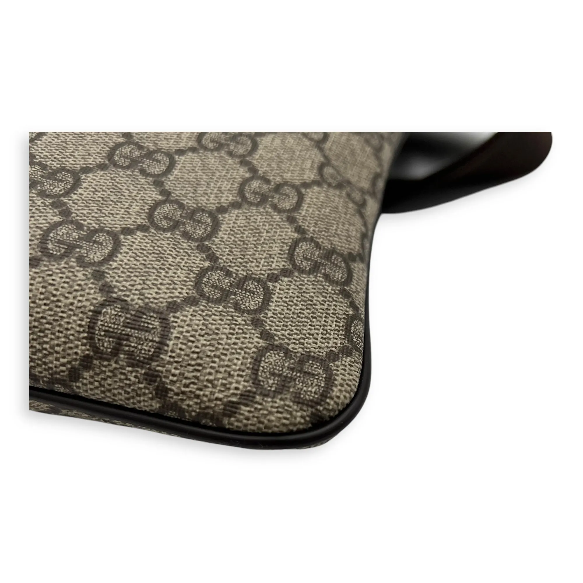GG Supreme Crossbody Bag Brown in Monogram Coated Canvas, Gold hardware