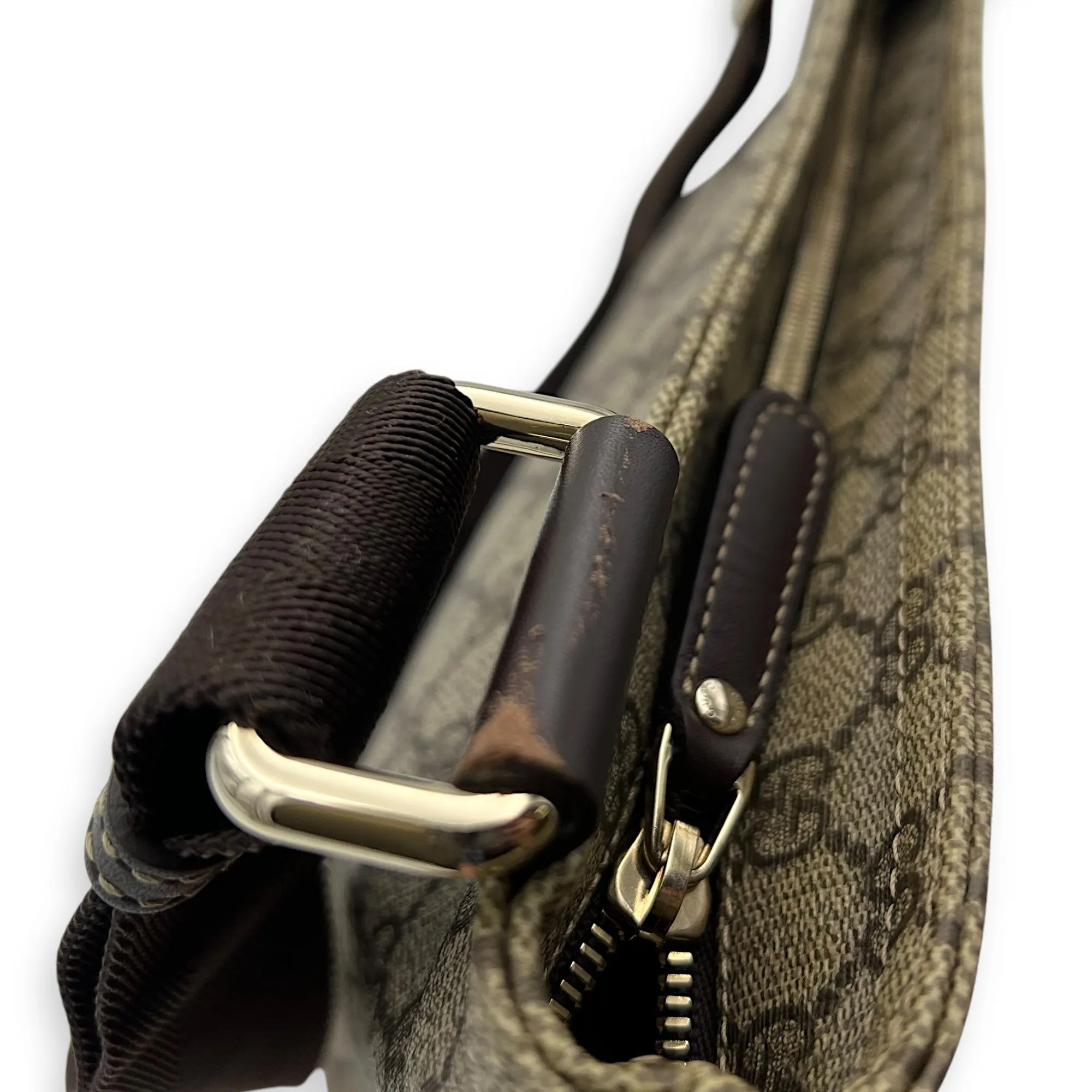 GG Supreme Crossbody Bag Brown in Monogram Coated Canvas, Gold hardware