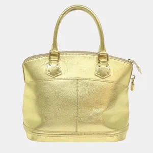 Gold Metallic Leather Lockit Tote Bag