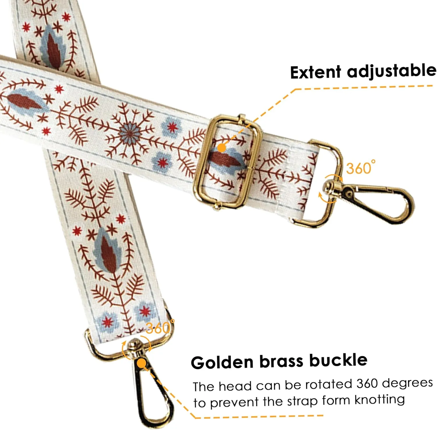 Gossifan Purse Strap Replacement Crossbody Wide Shoulder Strap Adjustable Canvas Straps Print Handbag Strap Replacement Belts