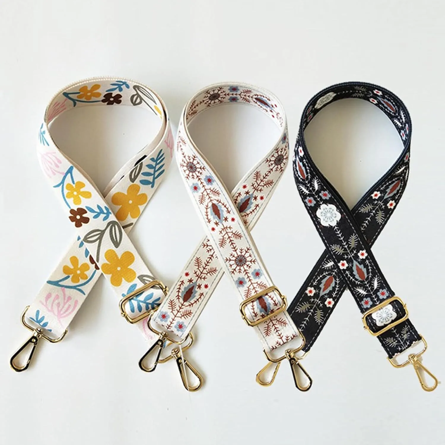 Gossifan Purse Strap Replacement Crossbody Wide Shoulder Strap Adjustable Canvas Straps Print Handbag Strap Replacement Belts