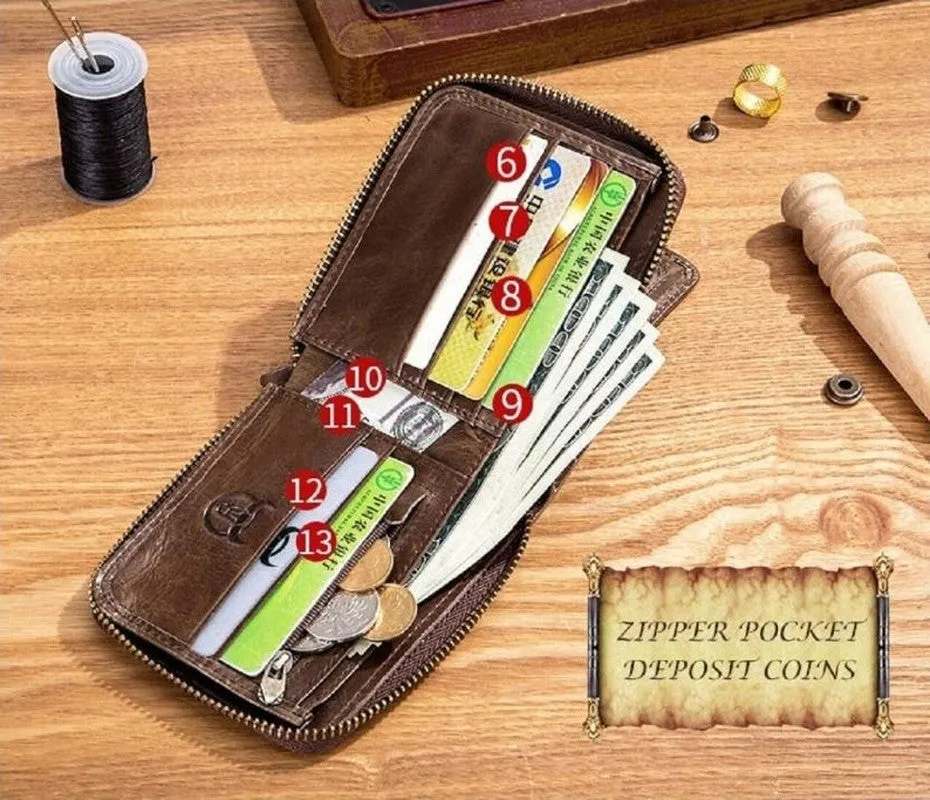 GOUS Men Casual, Ethnic, Evening/Party, Formal, Travel, Trendy Brown Genuine Leather Wallet (12 Card Slots)