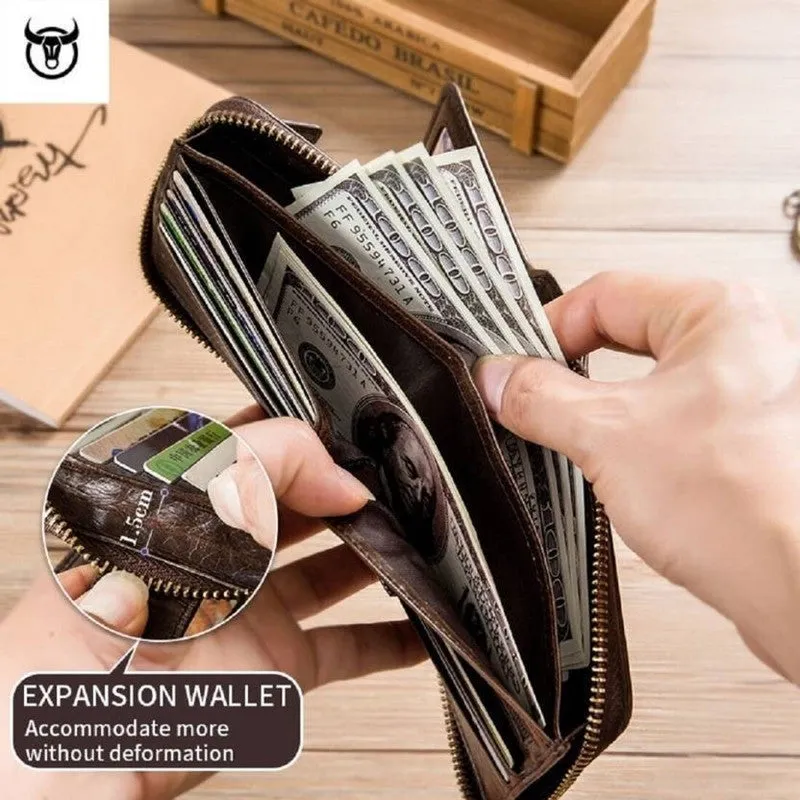 GOUS Men Casual, Ethnic, Evening/Party, Formal, Travel, Trendy Brown Genuine Leather Wallet (12 Card Slots)