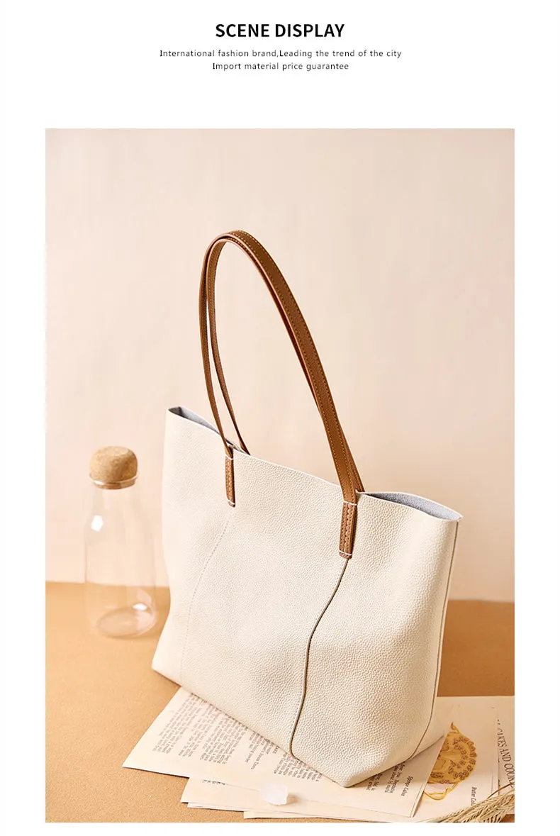 Grace Woman Leather Large Shopper Tote Bag