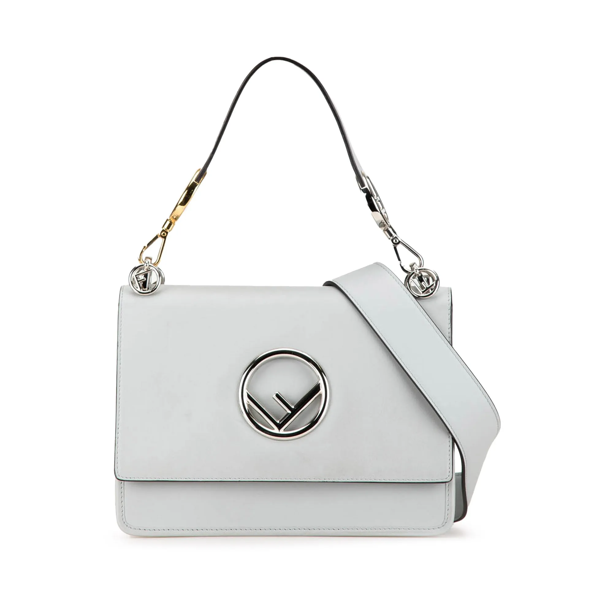 Gray Fendi Calfskin Kan I F Satchel