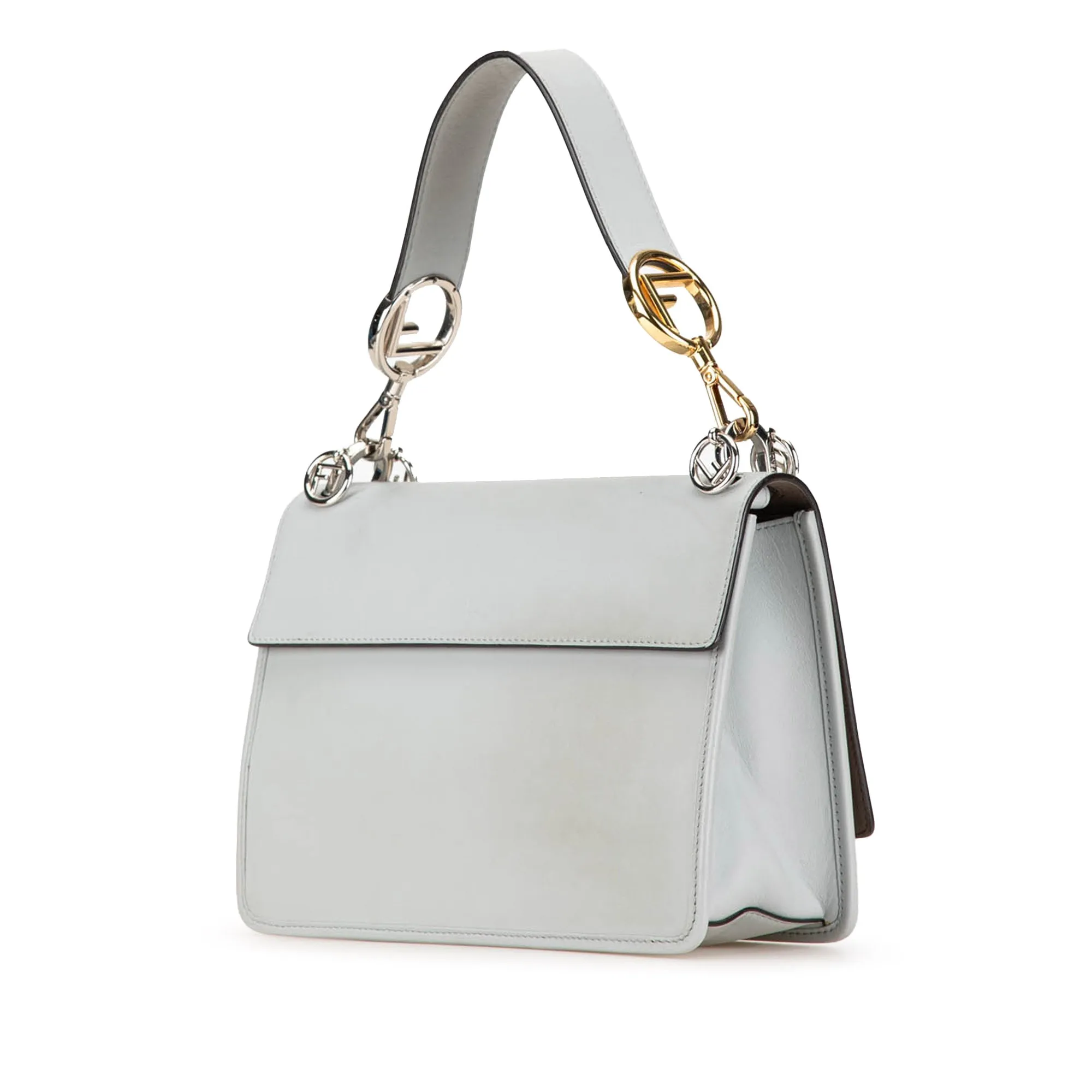 Gray Fendi Calfskin Kan I F Satchel