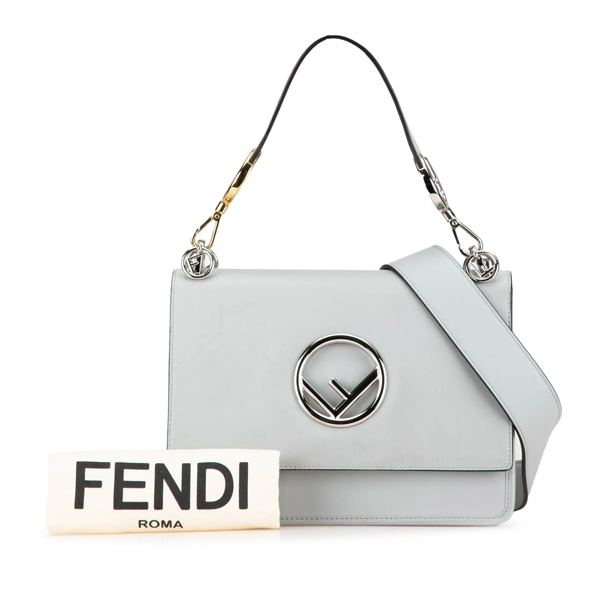 Gray Fendi Calfskin Kan I F Satchel