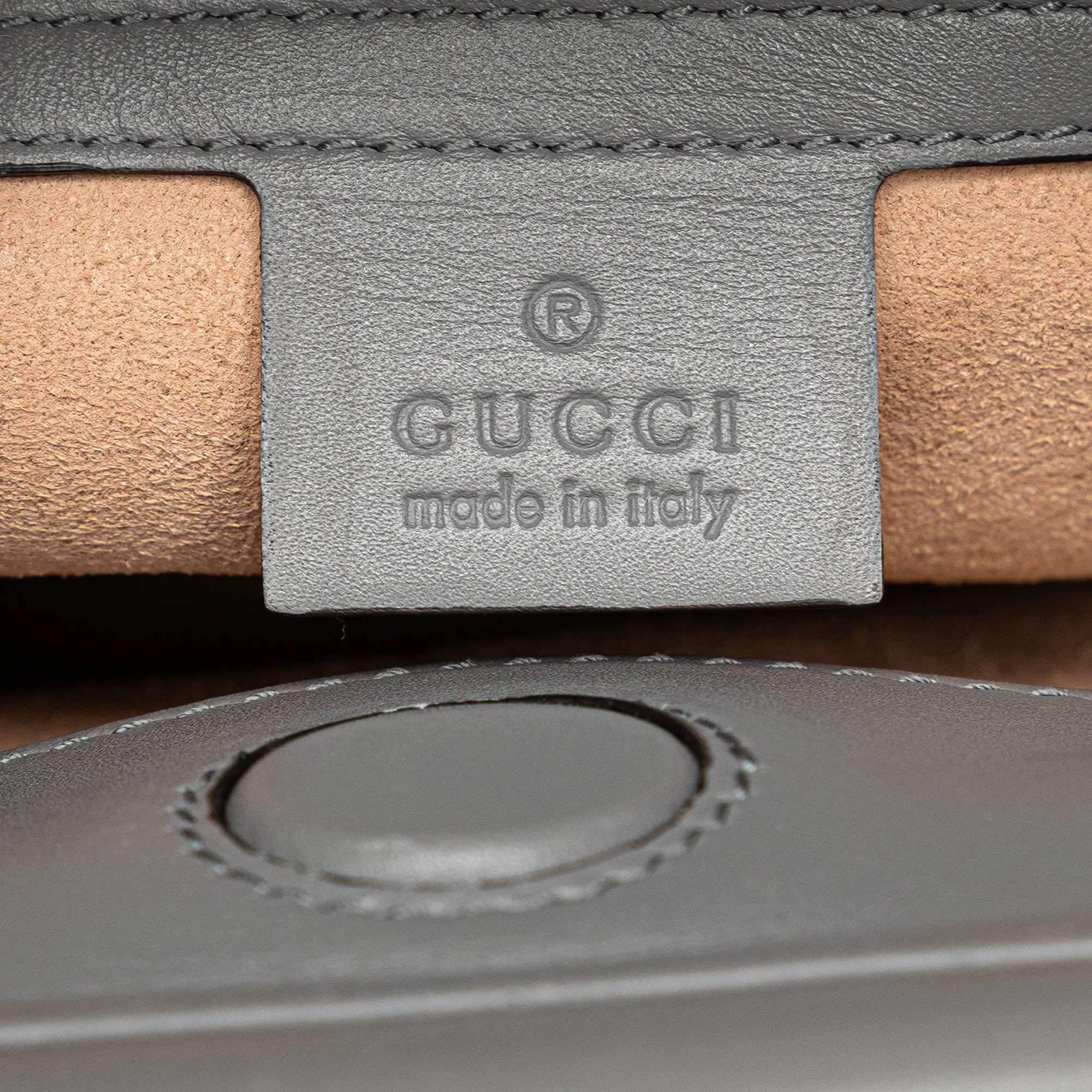 Gray Gucci Small Leather Nymphaea Satchel