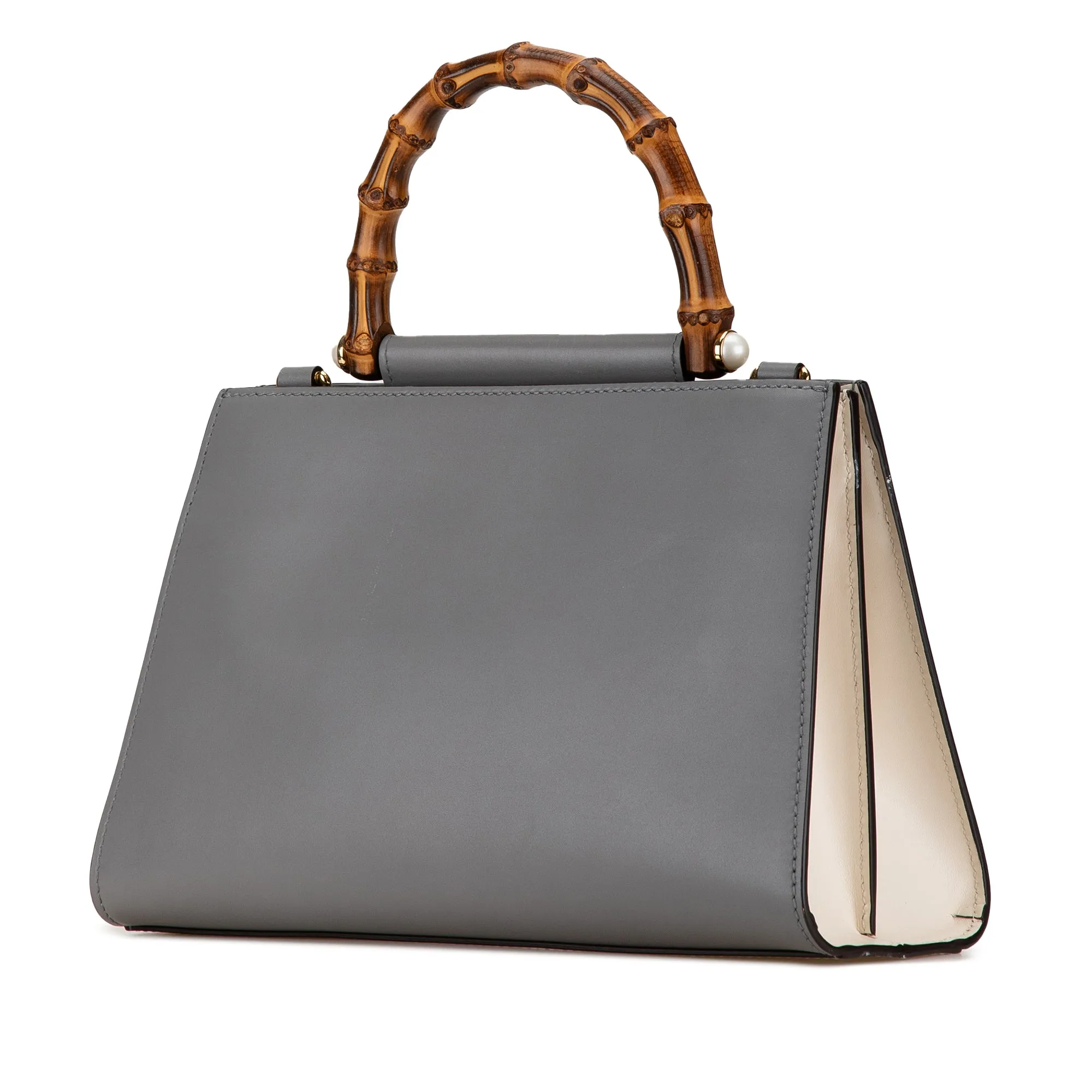 Gray Gucci Small Leather Nymphaea Satchel