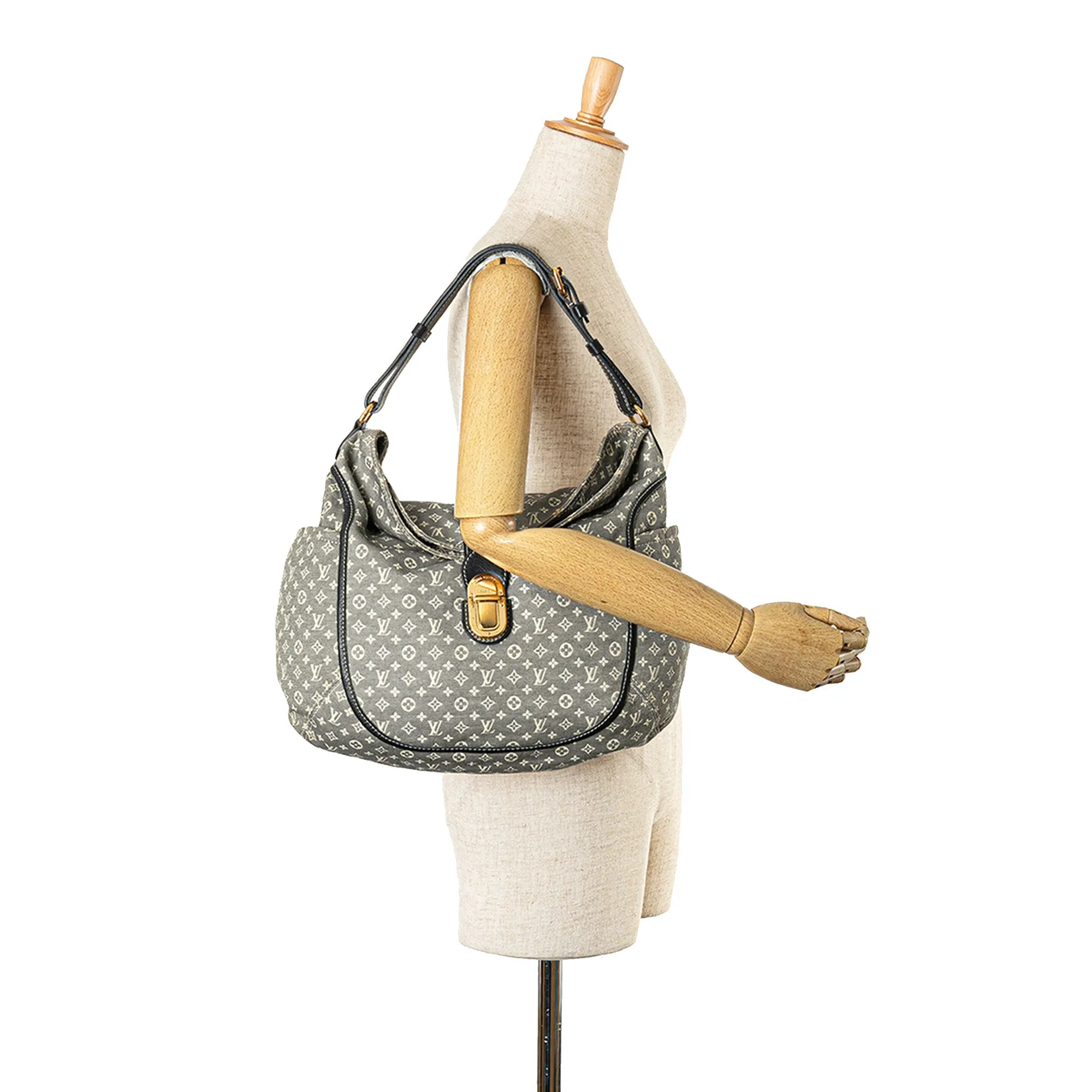 Gray Louis Vuitton Monogram Mini Lin Idylle Romance Hobo Bag