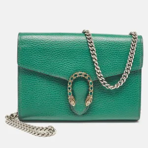 Green Leather Dionysus Wallet On Chain