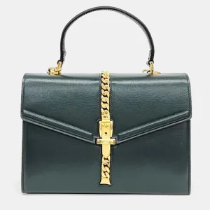 Green Leather Sylvie 1969 Top Handle Bag
