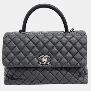 Grey Caviar Leather Coco Handle 31 Bag