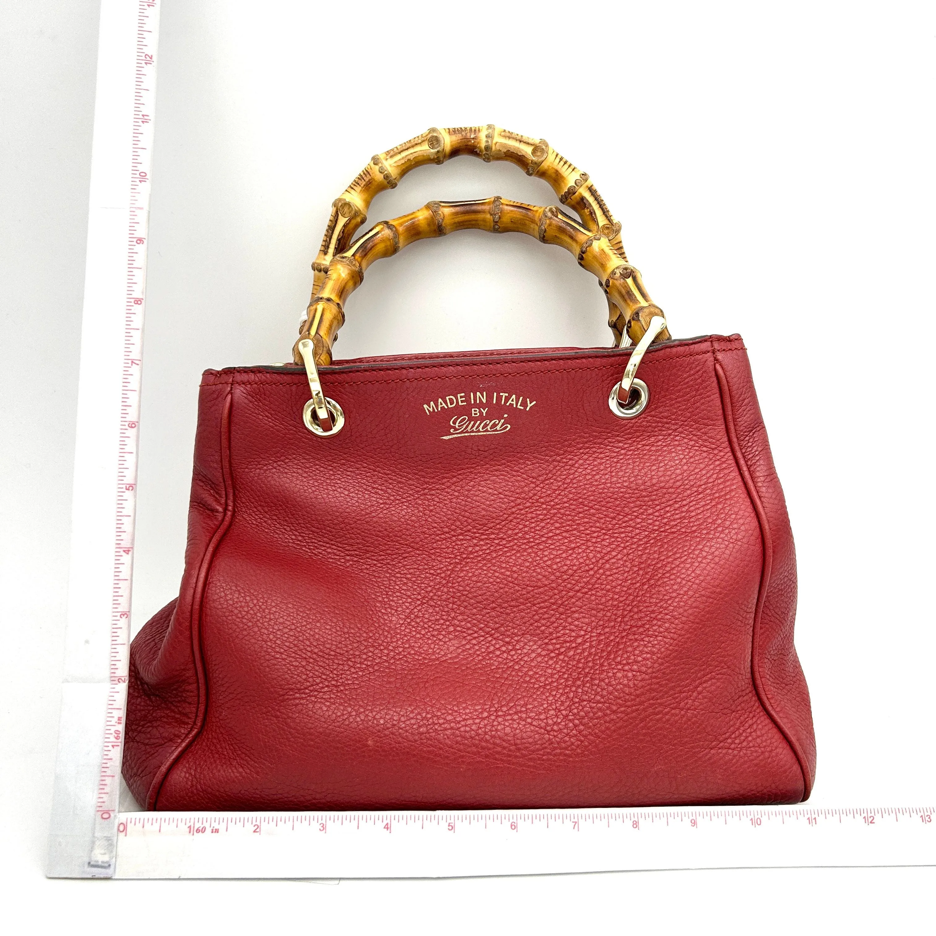 Gucci Bamboo Shopper Tote - Red Totes, Handbags LA13697