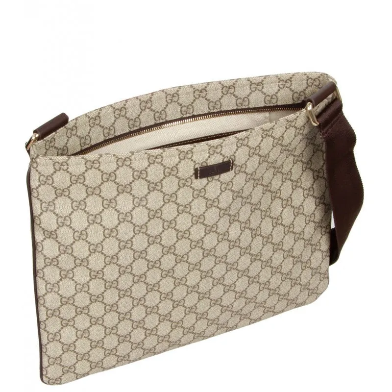 Gucci Beige canvas large messenger bag