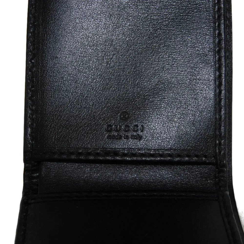 GUCCI Bifold Wallet 658617 0YK0G 1000 Smooth Calfskin Leather black Horsebit 1955 Strap Wallet Women(Unisex) Used