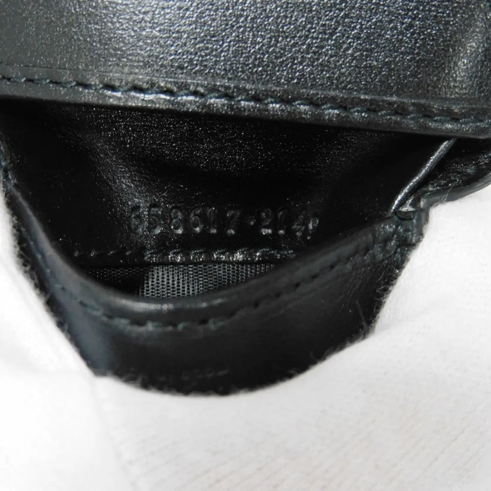 GUCCI Bifold Wallet 658617 0YK0G 1000 Smooth Calfskin Leather black Horsebit 1955 Strap Wallet Women(Unisex) Used
