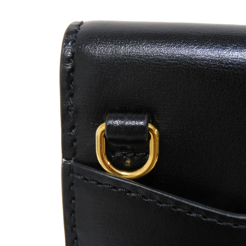 GUCCI Bifold Wallet 658617 0YK0G 1000 Smooth Calfskin Leather black Horsebit 1955 Strap Wallet Women(Unisex) Used