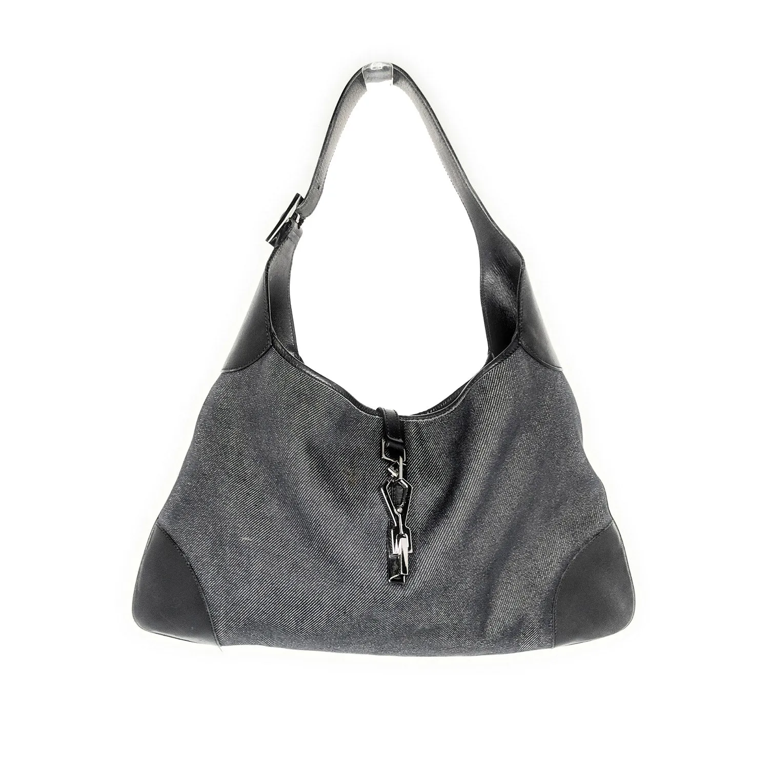 Gucci Black Denim Jackie Shoulder Bag Hobo
