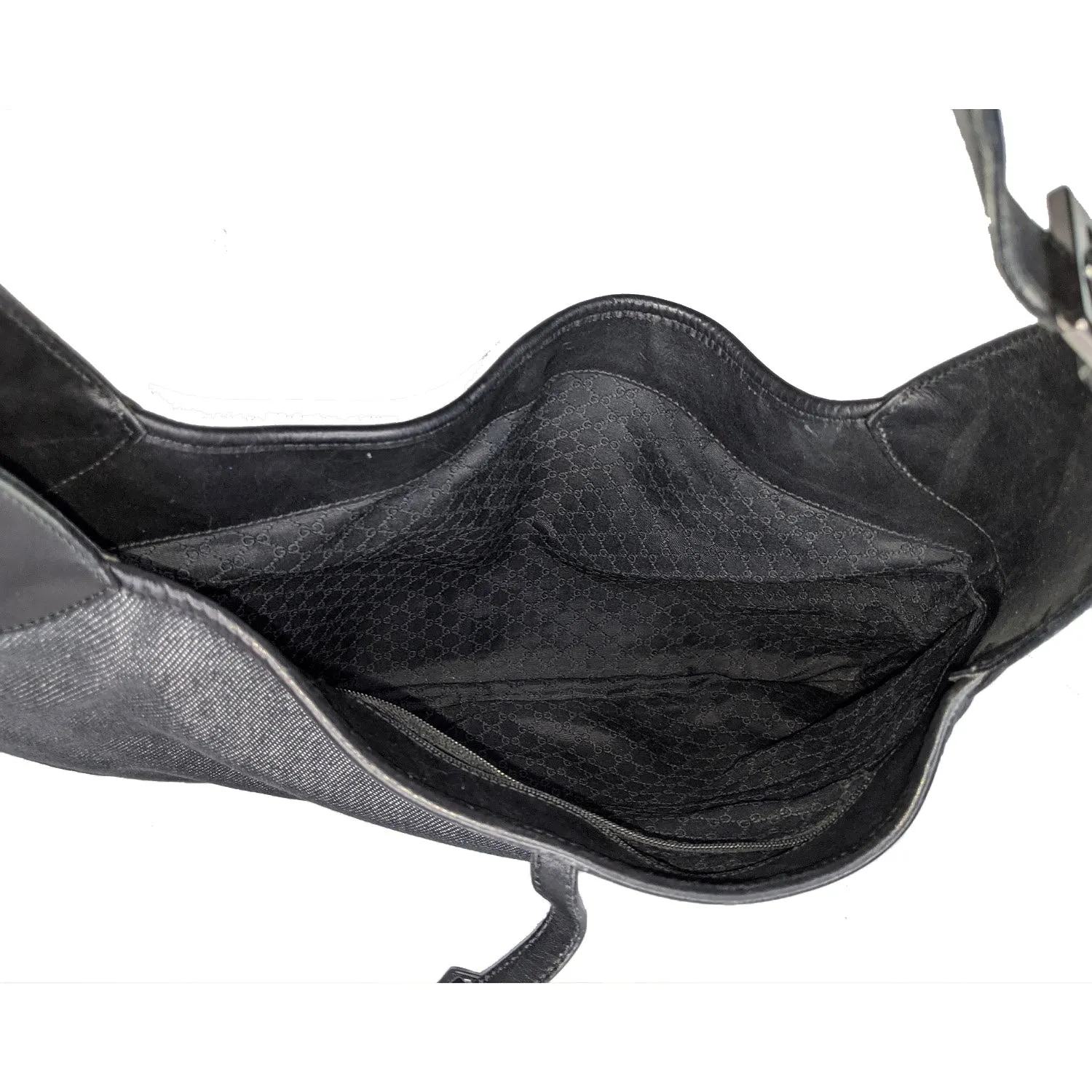 Gucci Black Denim Jackie Shoulder Bag Hobo