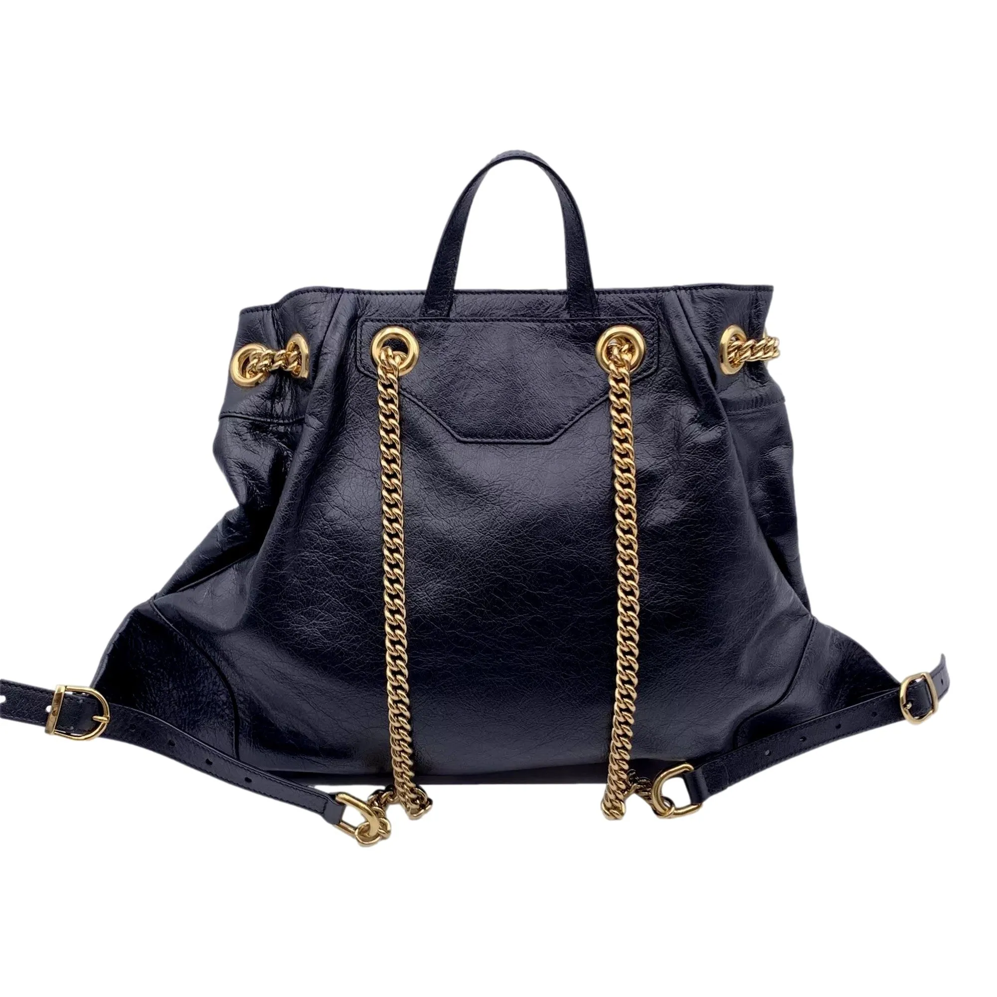 Gucci Black Leather Zumi Backpack Shoulder Backpack