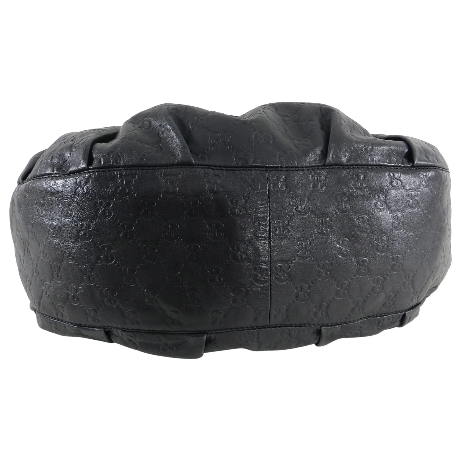 Gucci Black Monogram Leather Guccissima Hobo Bag