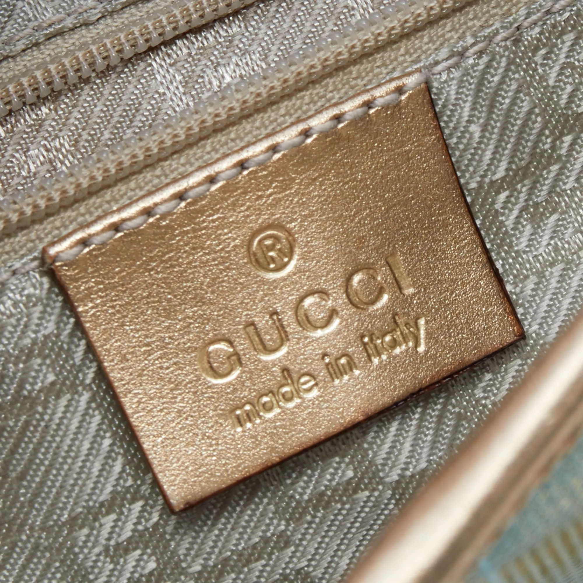 Gucci Blue/Gold Canvas and Leather Jackie O Hobo
