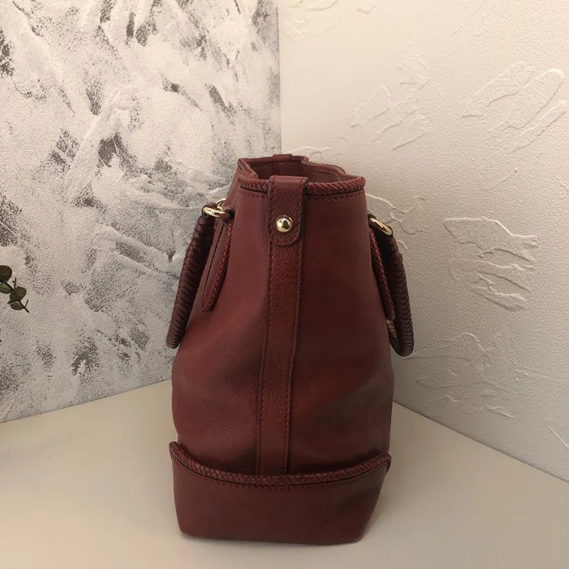 Gucci Brown Leather Preloved Tote Bag