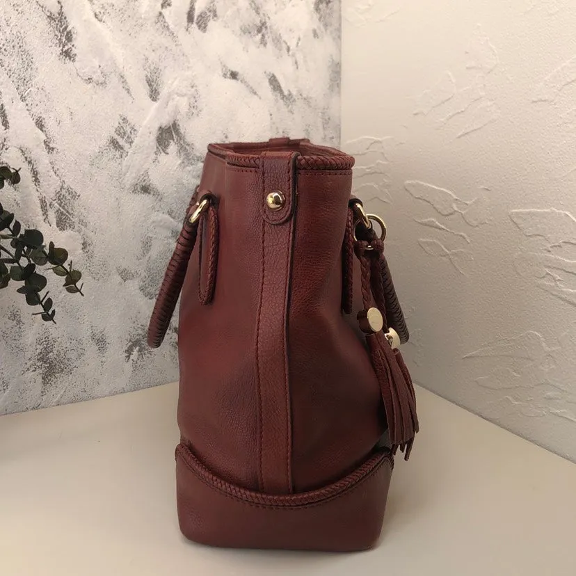 Gucci Brown Leather Preloved Tote Bag