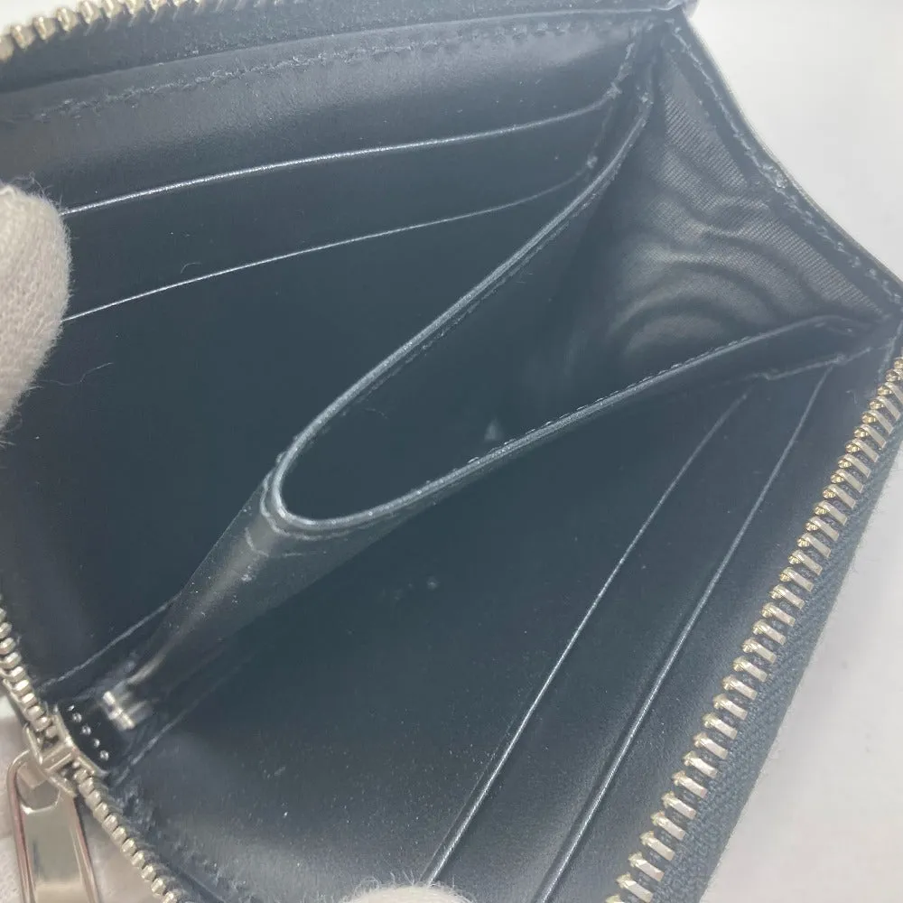 GUCCI Coin case 657571 leather black GG emboss L-shaped fastener mens Secondhand