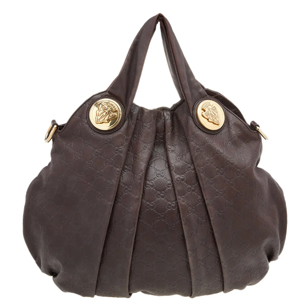 Gucci Dark Brown Guccissima Leather Large Hysteria Hobo