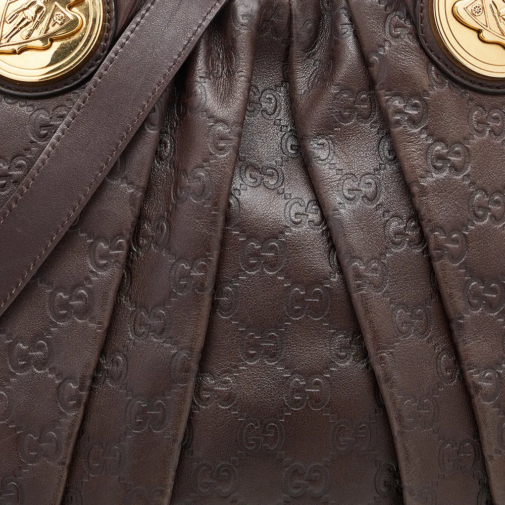 Gucci Dark Brown Guccissima Leather Large Hysteria Hobo