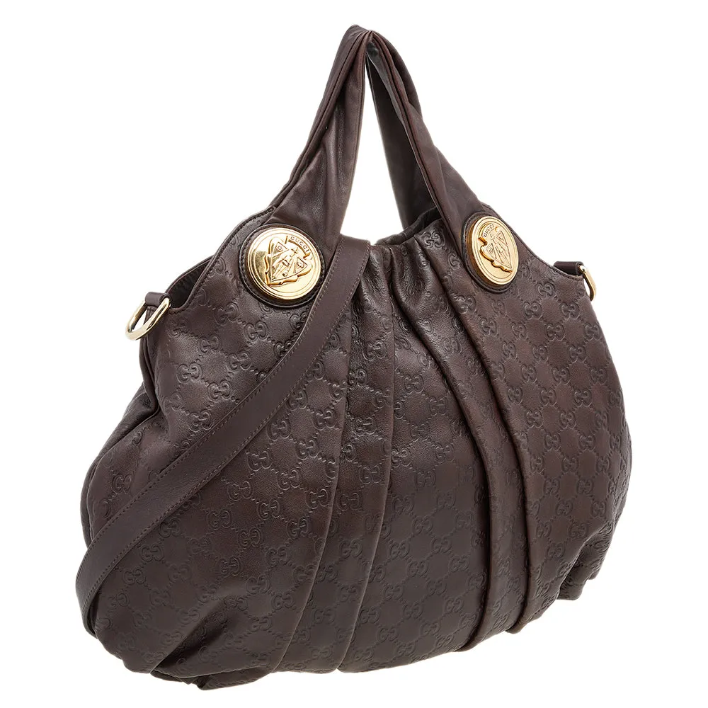Gucci Dark Brown Guccissima Leather Large Hysteria Hobo