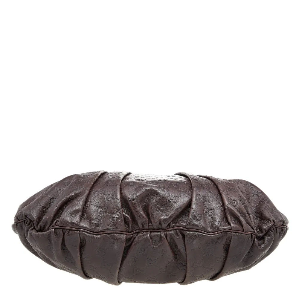 Gucci Dark Brown Guccissima Leather Large Hysteria Hobo