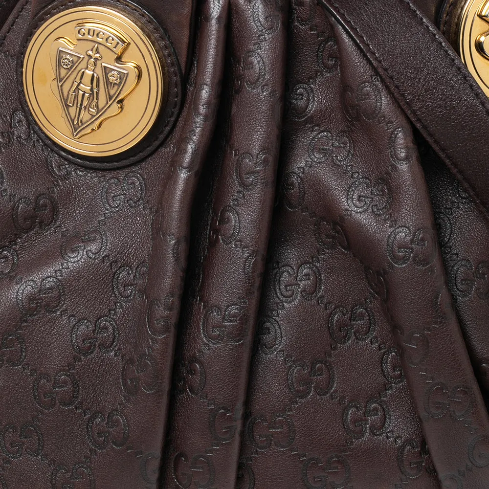 Gucci Dark Brown Leather Large Hysteria Hobo