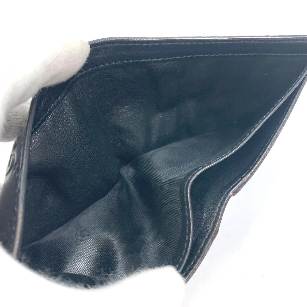 GUCCI Folded wallet 145754 Sima leather Black type Compact wallet GG Guccisima mens Used
