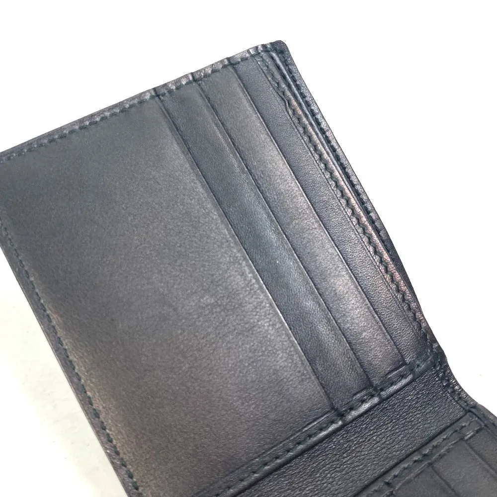 GUCCI Folded wallet 145754 Sima leather Black type Compact wallet GG Guccisima mens Used