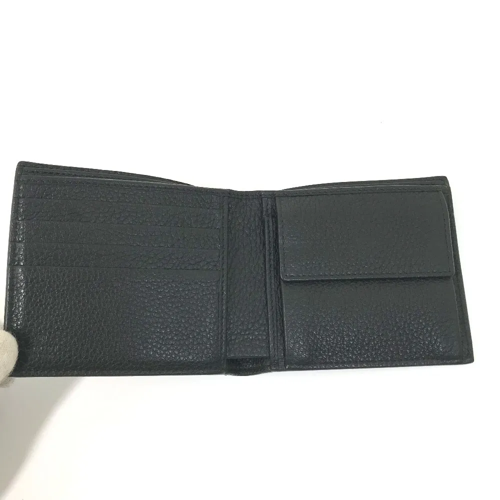 GUCCI Folded wallet 496316 leather black Vintage logo print mens Used