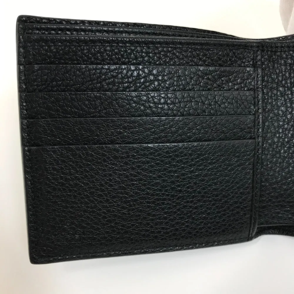 GUCCI Folded wallet 496316 leather black Vintage logo print mens Used
