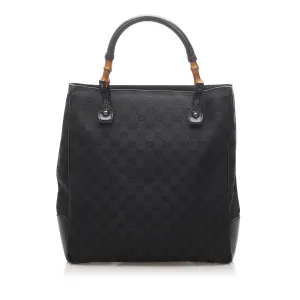 Gucci GG Canvas Bamboo Tote  (SHG-13780)