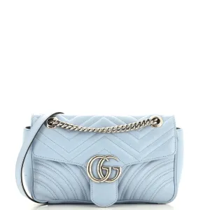 GUCCI GG Marmont Flap Bag Matelasse Leather Small