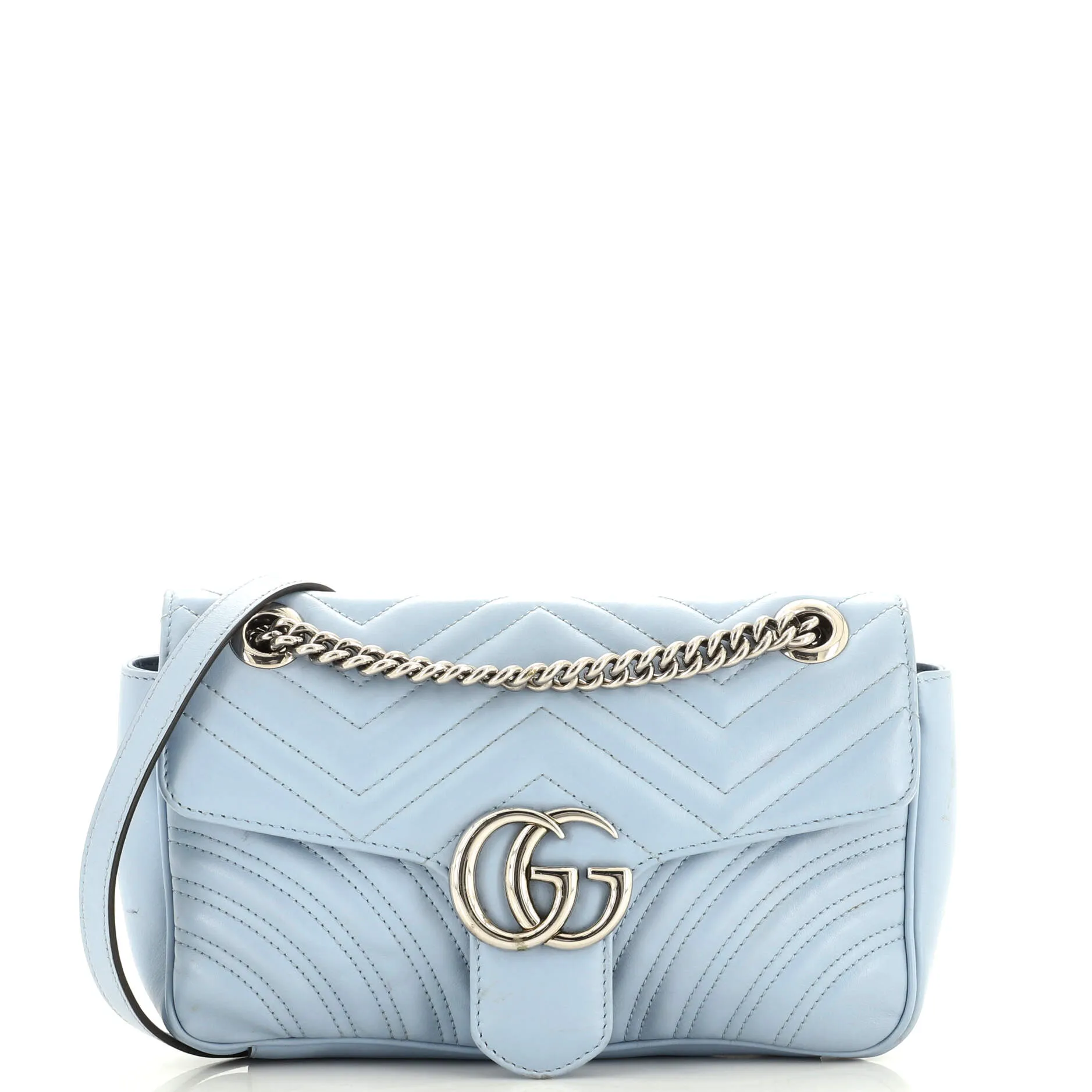 GUCCI GG Marmont Flap Bag Matelasse Leather Small