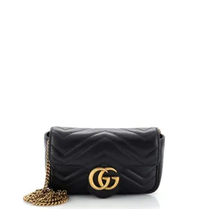 GUCCI GG Marmont Flap Bag Matelasse Leather Super Mini