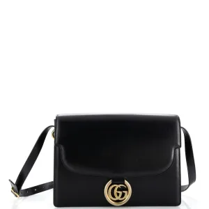 GUCCI GG Ring Shoulder Bag Leather Medium