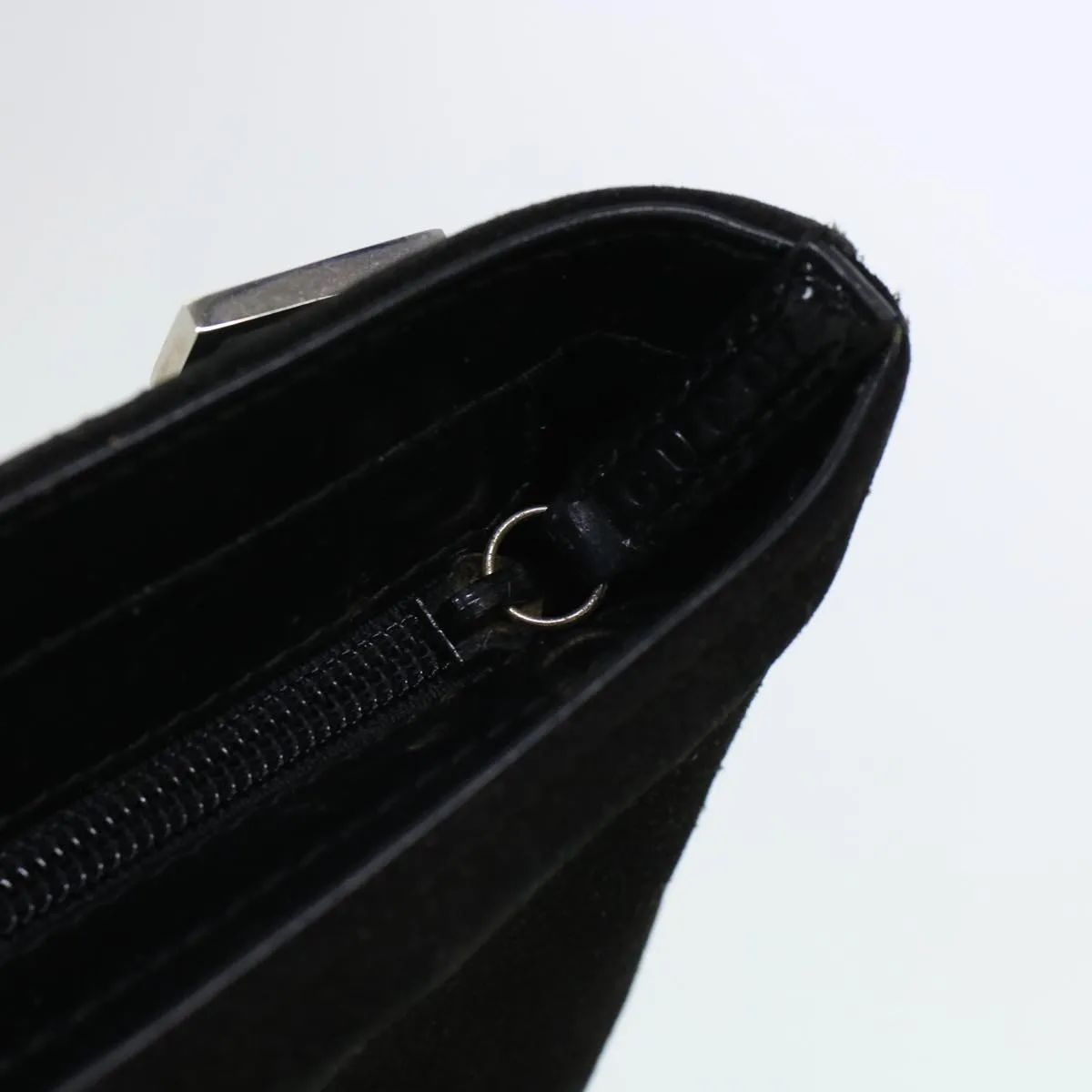 GUCCI Hand Bag Suede Black  bs5946