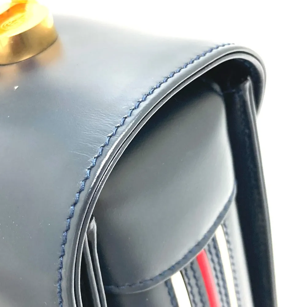 GUCCI Handbag 000.109.0121 leather Navy turn lock sideline Handbag Women Secondhand