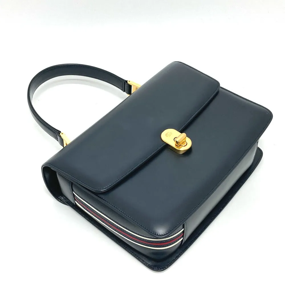 GUCCI Handbag 000.109.0121 leather Navy turn lock sideline Handbag Women Secondhand