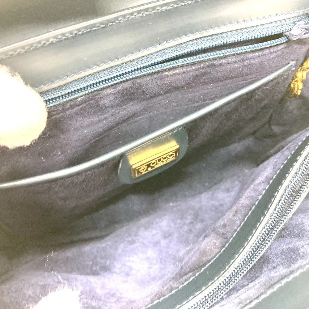 GUCCI Handbag 000.109.0121 leather Navy turn lock sideline Handbag Women Secondhand