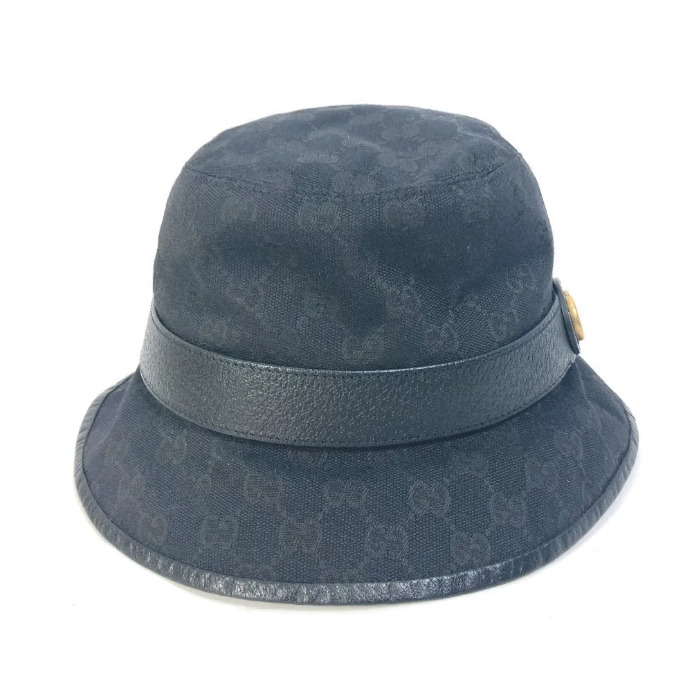 GUCCI hat 576587 GG canvas black GG Bucket hat mens M Secondhand