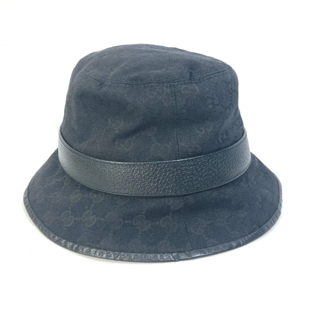 GUCCI hat 576587 GG canvas black GG Bucket hat mens M Secondhand